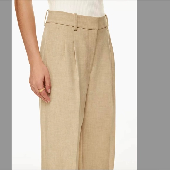 Aritzia Wilford Effortless Pant in Heather Oat Beige Size 10 - Picture 3 of 6